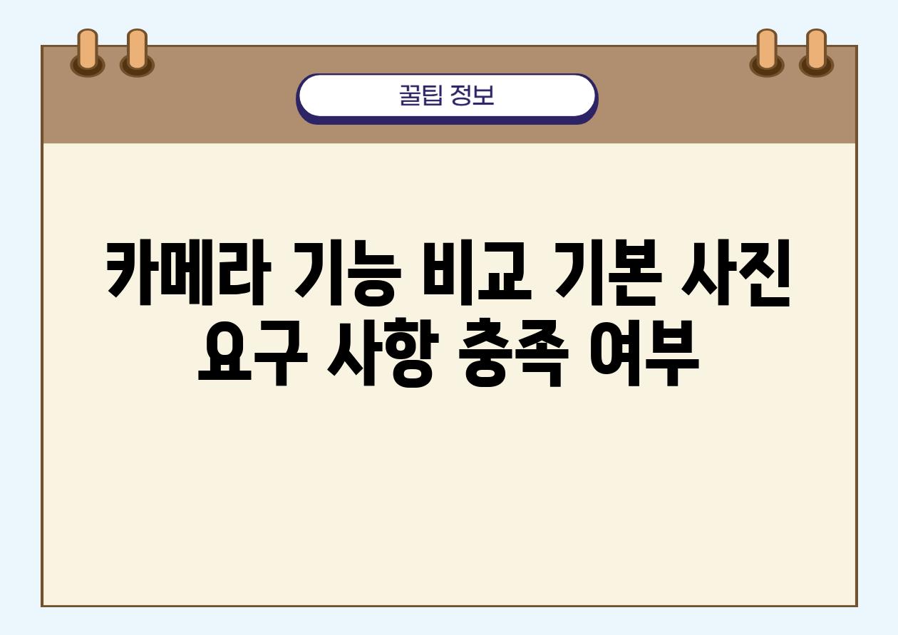 카메라 기능 비교 기본 사진 요구 사항 충족 여부