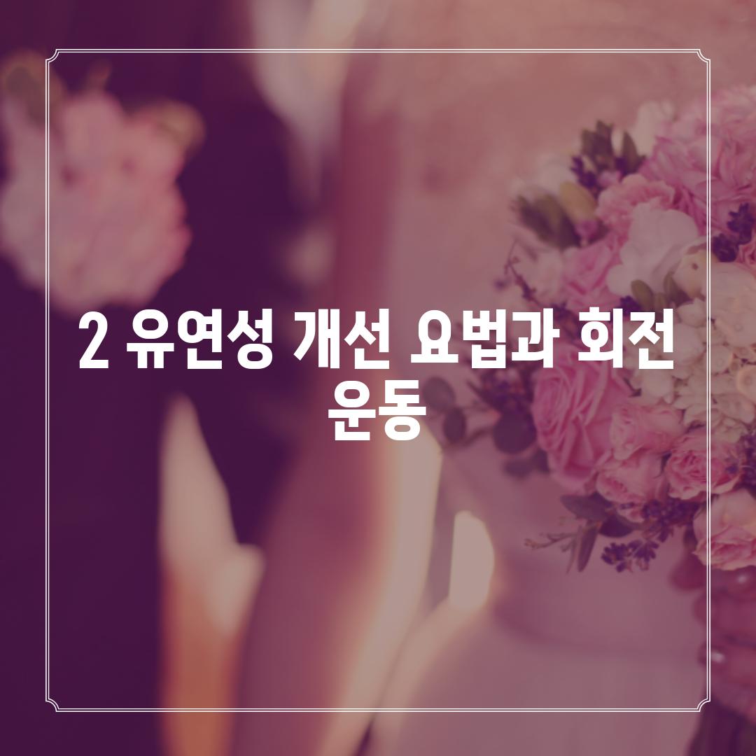 2. 유연성 개선 요법과 회전 운동