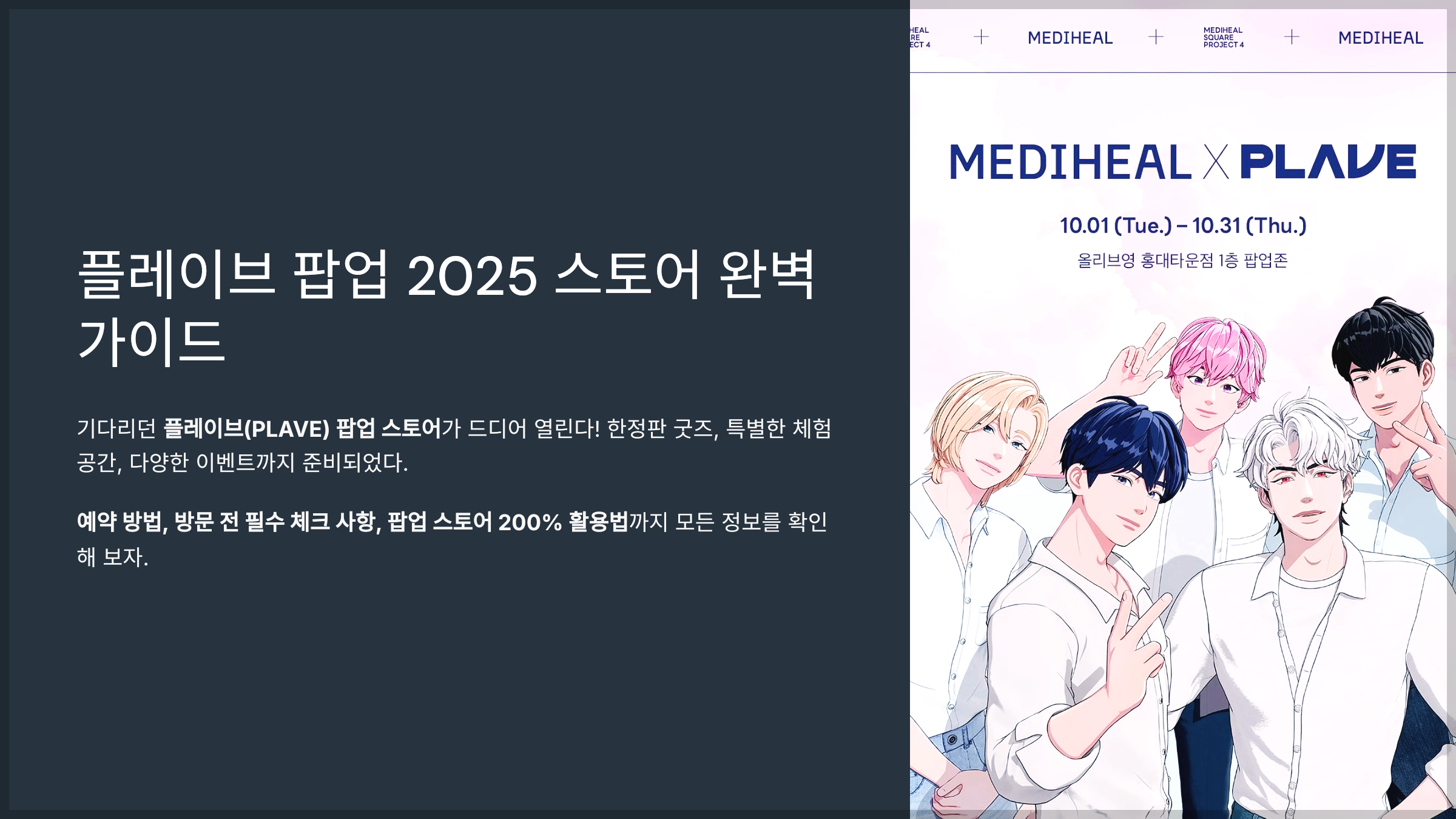 플레이브 팝업 2025 스토어 완벽 가이드