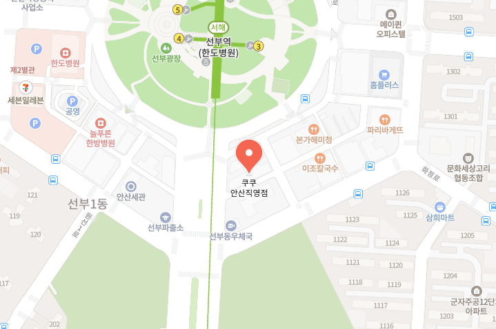 쿠쿠 안산직영점 위치 이미지