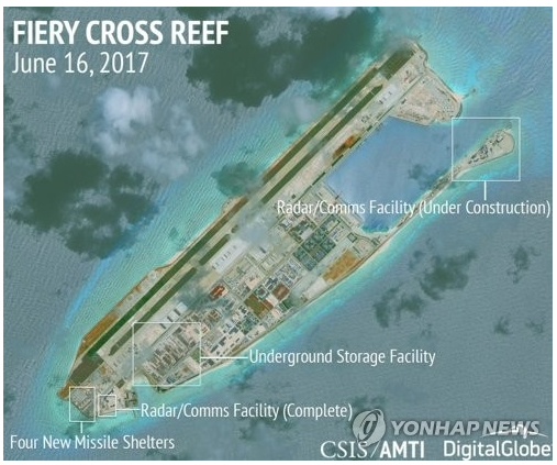 중국이 남중국해에 건설한 인공섬