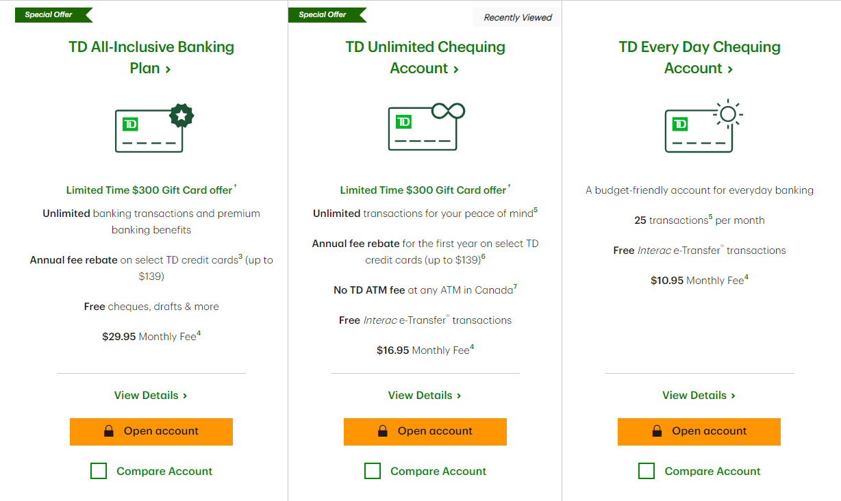 TD Bank Promotion TD 은행 프로모션