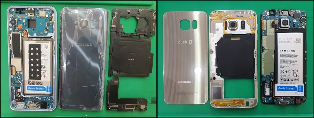삼성-갤럭시-휴대폰-분해-사진-배터리-모습