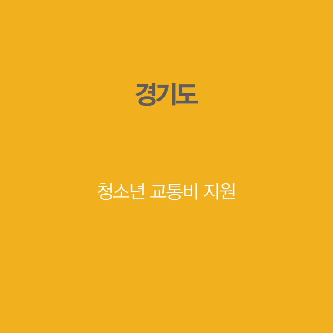 경기도청소년교통비지원