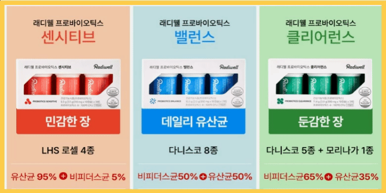 래디웰 제품 선택