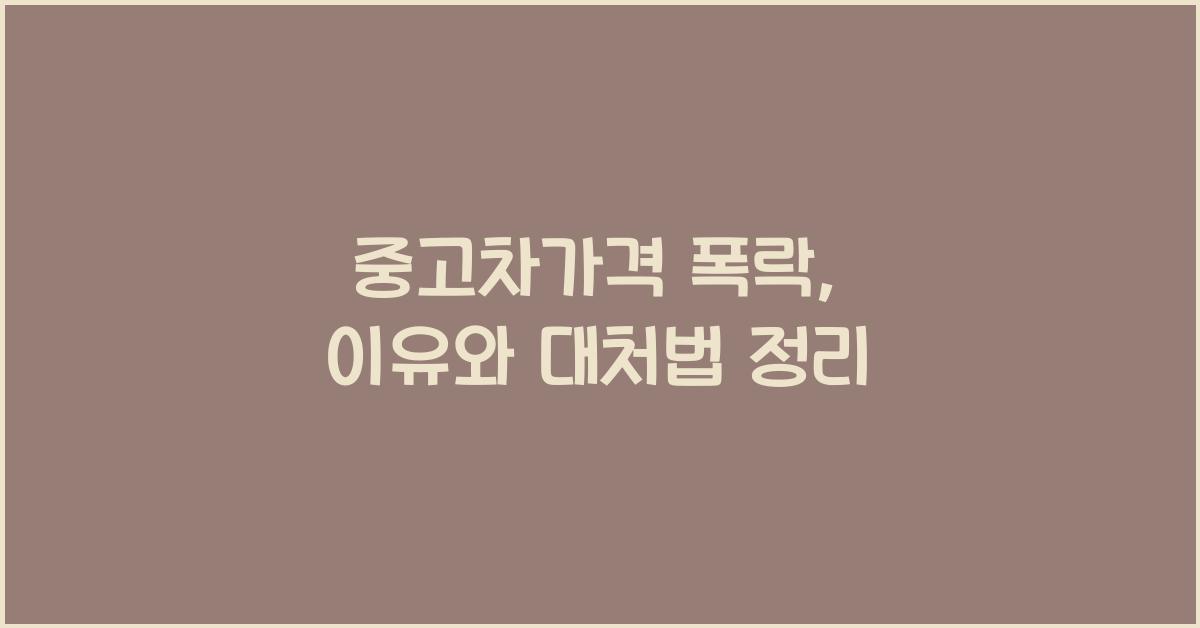 중고차가격 폭락