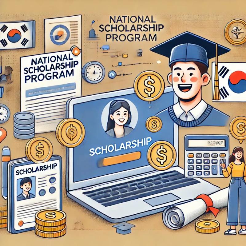 국가장학금과 관련된 정보를 시각적으로 표현한 일러스트