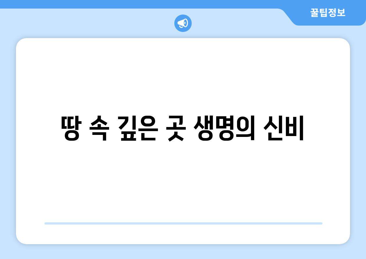 땅 속 깊은 곳, 생명의 신비