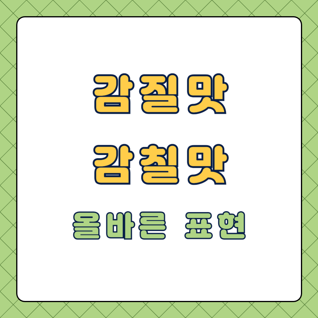 감질맛 감칠맛 올바른 표현
