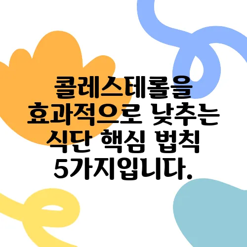 콜레스테롤을 효과적으로 낮추는 식단 핵심 법칙 5가지입니다.