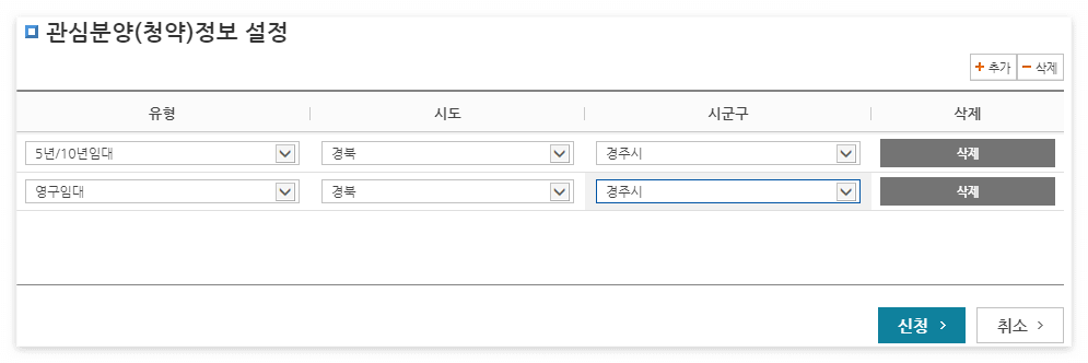 공공임대아파트 입주조건