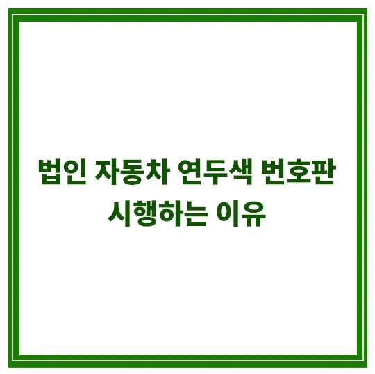 자동차-연두색-번호판-시행