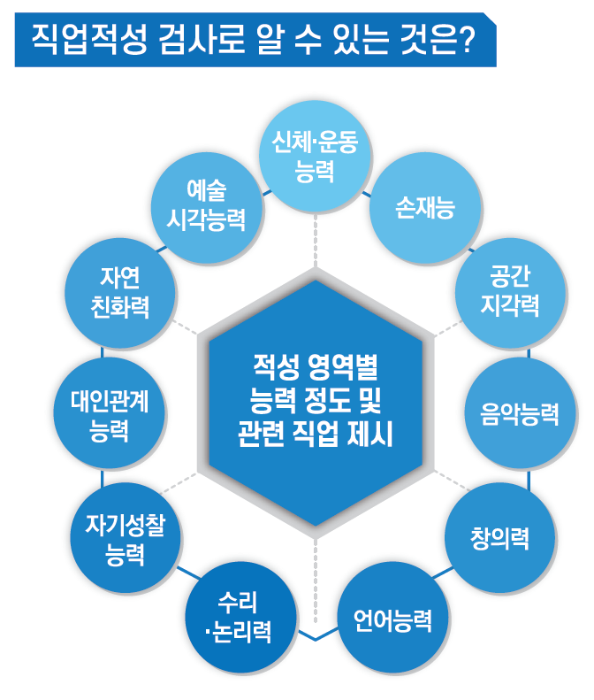 직업적성 검사로 파악할 수 있는 것에 대한 안내 이미지