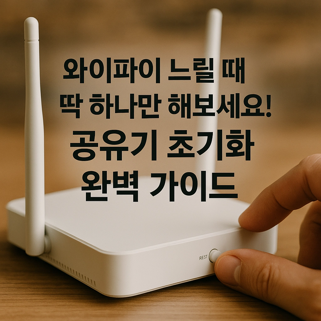 와이파이 느릴 때 딱 하나만 해보세요! 공유기 초기화 완벽 가이드