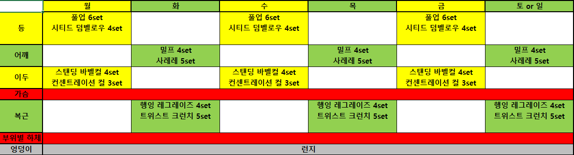  현재 내 루틴과 홈트레이닝 단점.