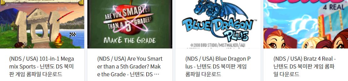  닌텐도 DS (Nintendo DS) 북미판 전용 게임 4 타이틀 다운로드 2022.2.5