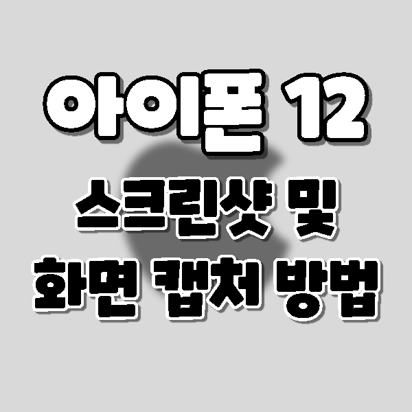  아이폰12 스크린샷 찍는 방법. 화면 캡쳐하기