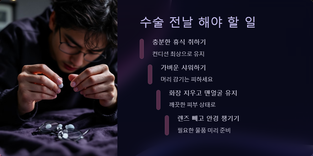 안과 수술 전 준비사항 체크리스트
