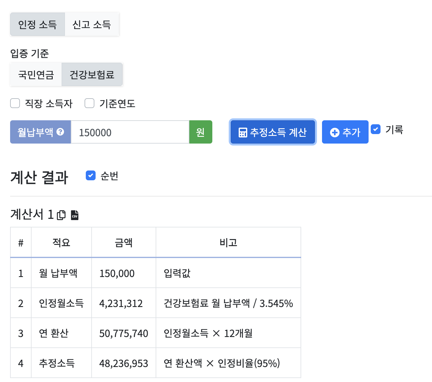 대출 심사 1년 치 소득증빙서류 없을 때 연소득액 및 추정소득 계산방법1