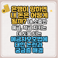  은행이 망하면 내 돈은 어떻게 될까? 내 소중한 예금, 적금 지키는 데 도움 되는 예금자보호법에 대한 논란과 궁금증 해결