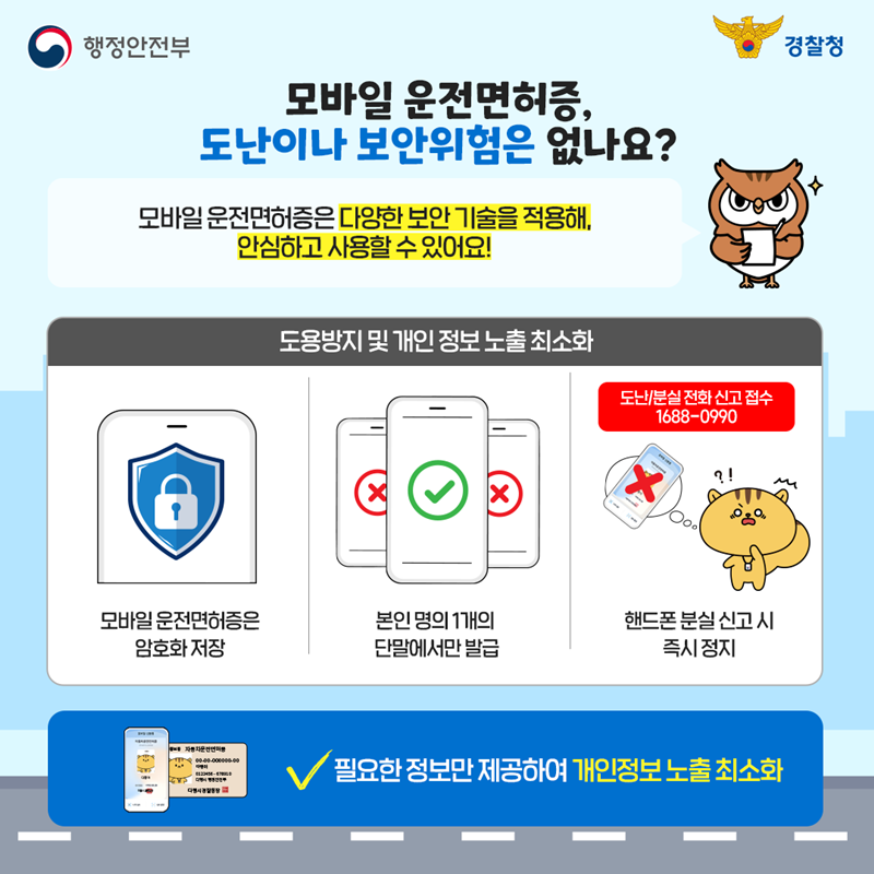 모바일 운전면허증 발급방법(출처 : 행정안전부)