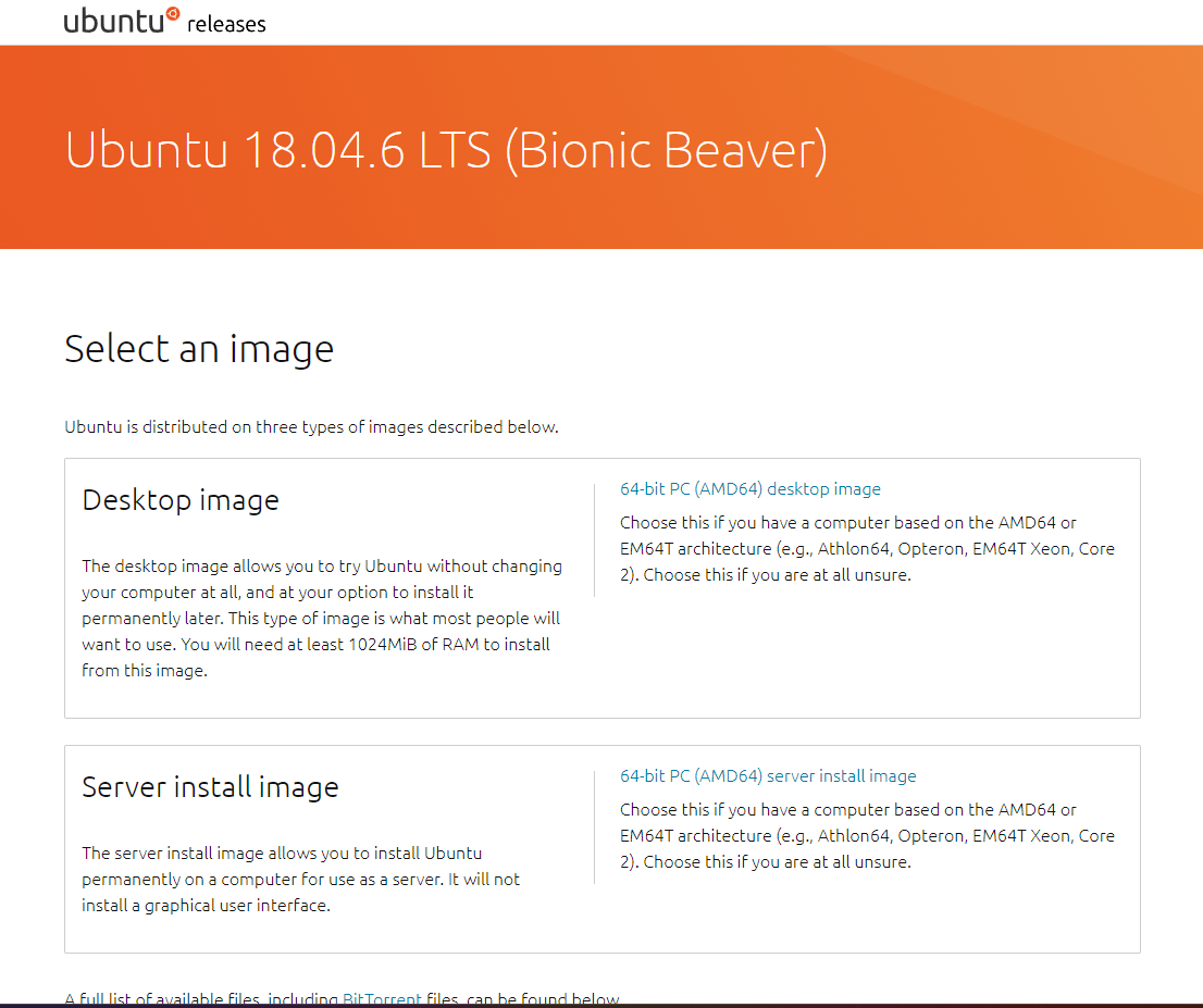 ubuntu 18.04 다운로드
