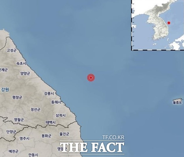강원 동해시 규모 4.5 지진 발생