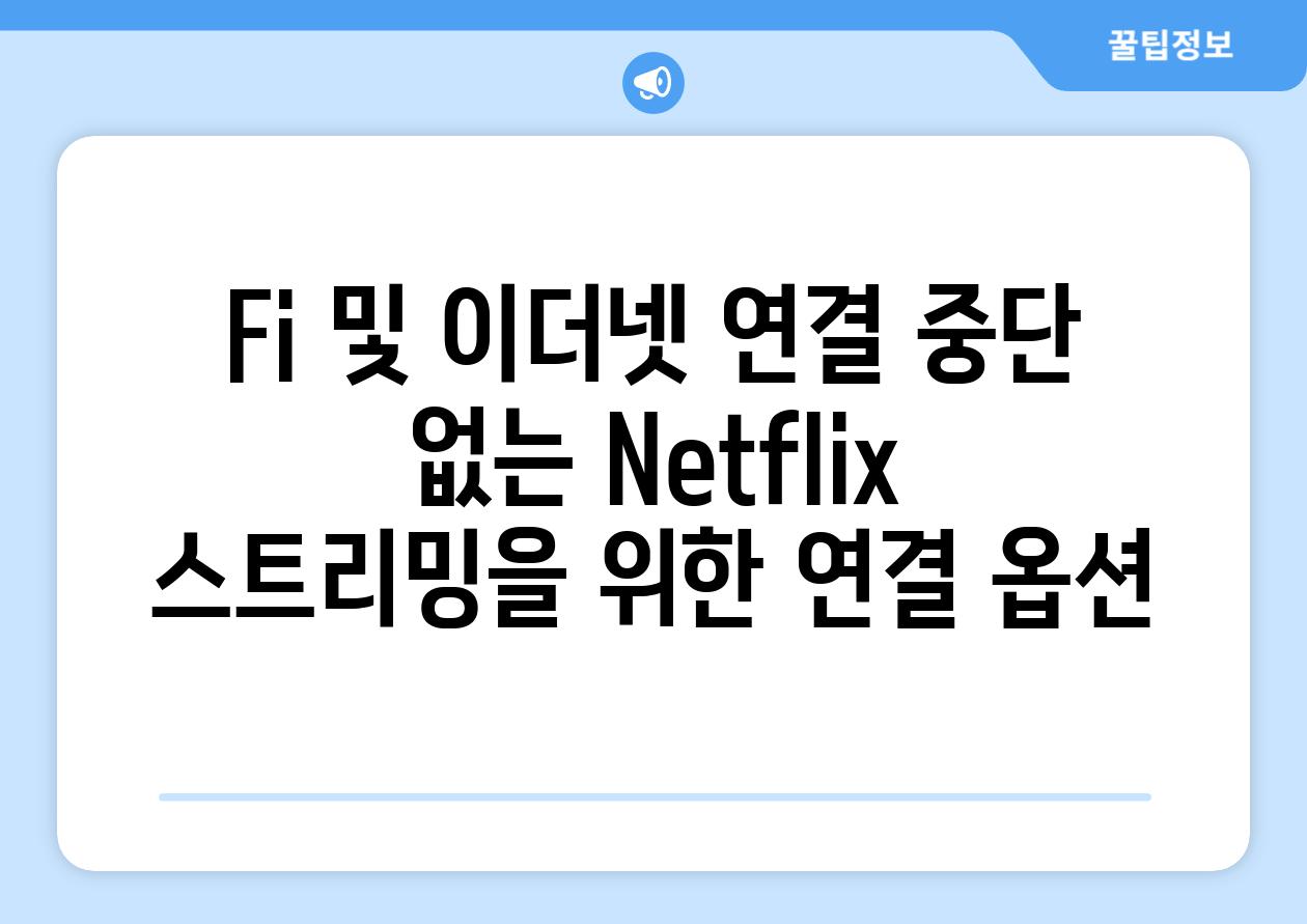 Fi 및 이더넷 연결 중단 없는 Netflix 스트리밍을 위한 연결 옵션