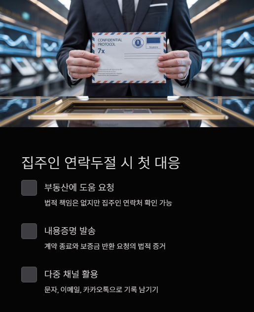 집주인 연락두절 시 첫 대응