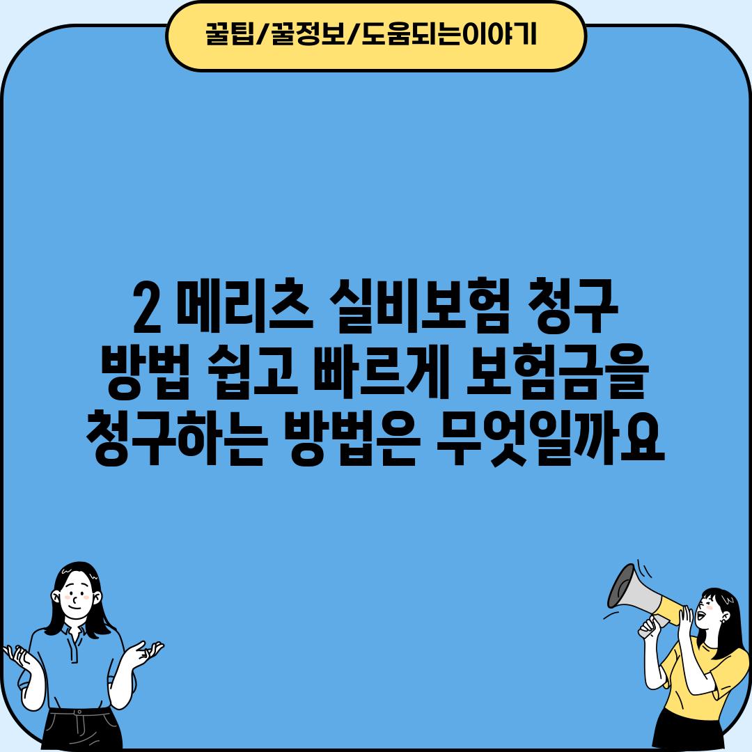 2. 메리츠 실비보험 청구 방법: 쉽고 빠르게 보험금을 청구하는 방법은 무엇일까요?