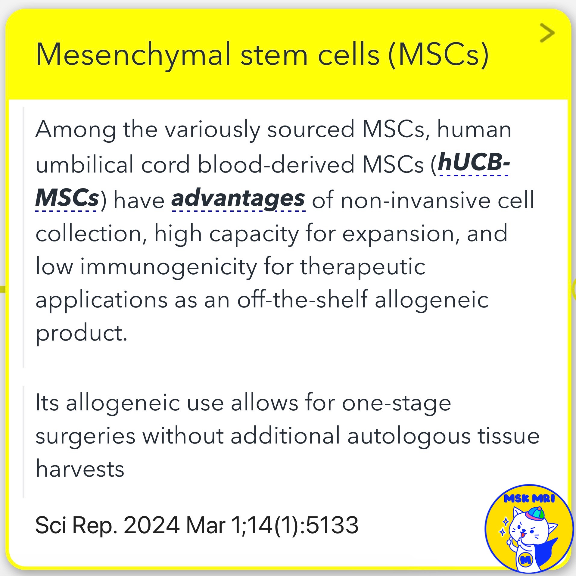(Fig 5-C.01) MRI Findings of hUCB-MSCs Implantation