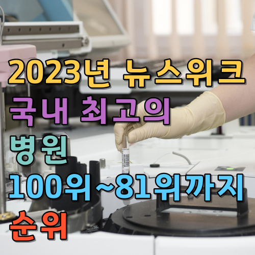  2023년 국내 최고의 병원 100위부터 81위 순위