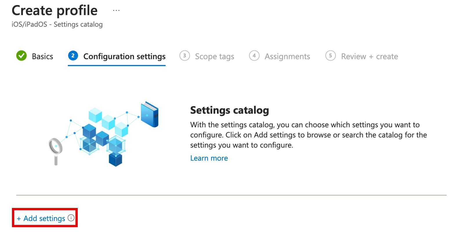 Intune configuration settings