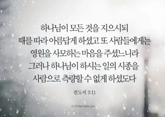 전도서 3장 모든일의 때 성경 해석_5