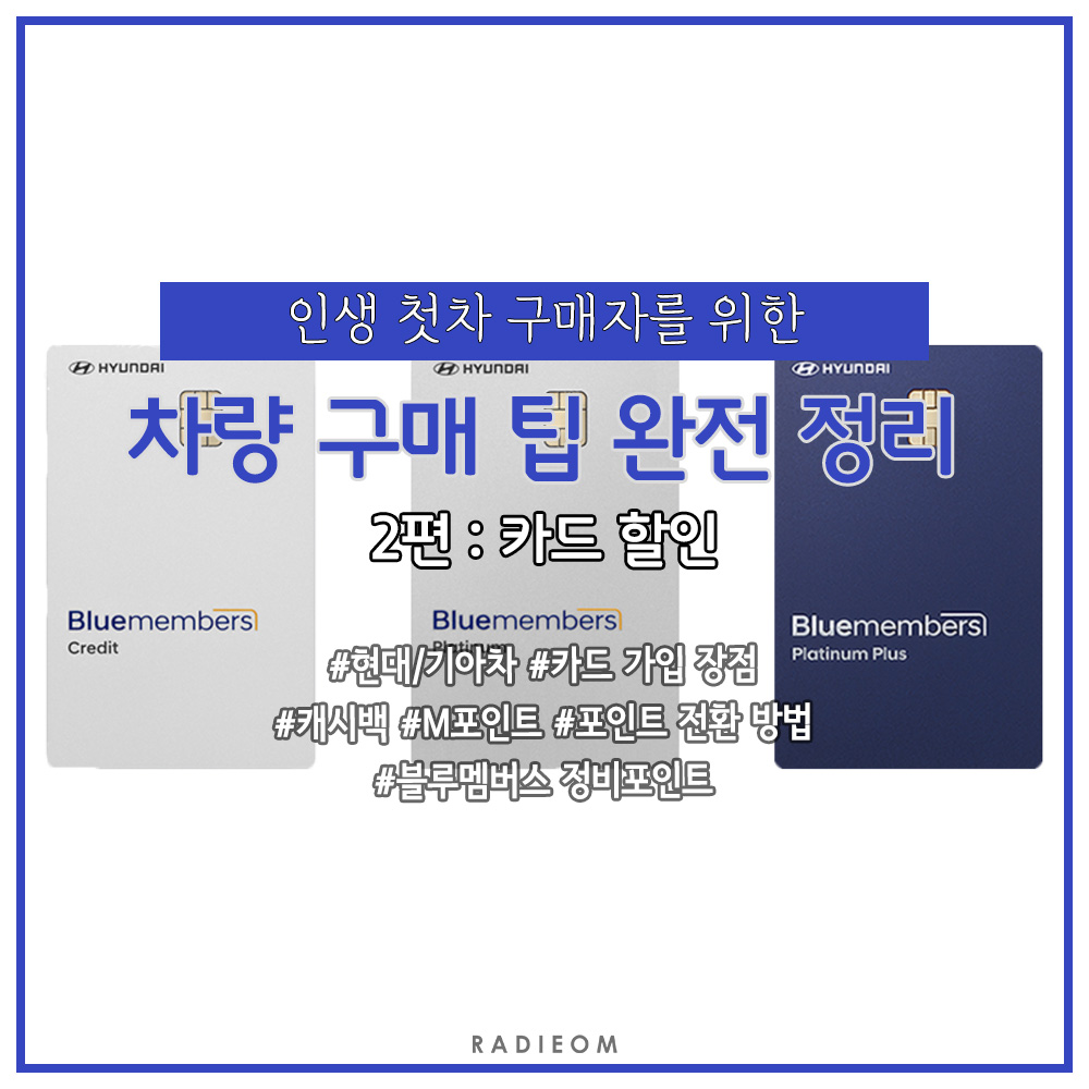  자동차 구매 꿀팁 정리 2편 : 카드 할인 (현대카드, 캐시백, M포인트, H코인, 현금)