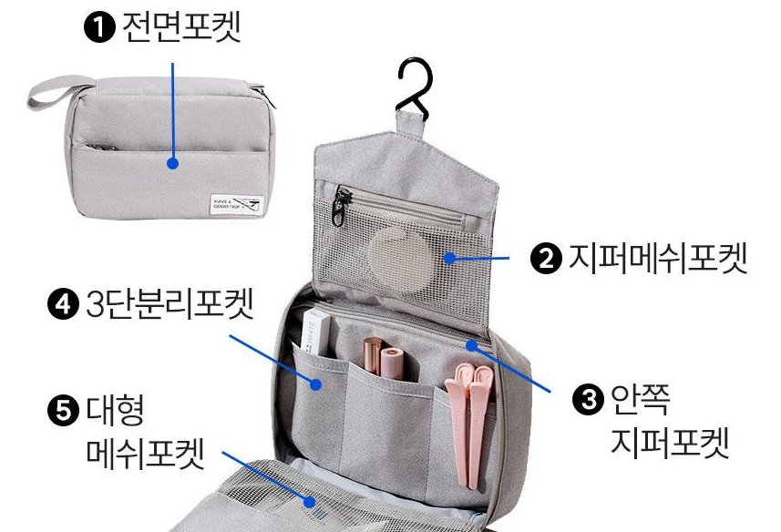 세면파우치 어메니티4종 세트 (기본 수량 이상 인쇄 무료) / 단체구매 / 판촉 홍보물 / 여행·출장 필수템 추천