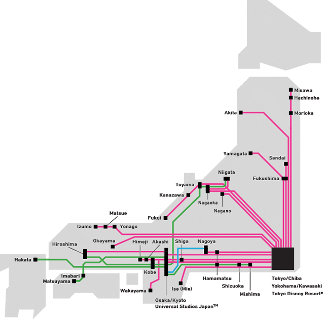 일본-버스회사인-윌러익스프레스의-버스패스를-사용할-수-있는-범위를-표시한-지도