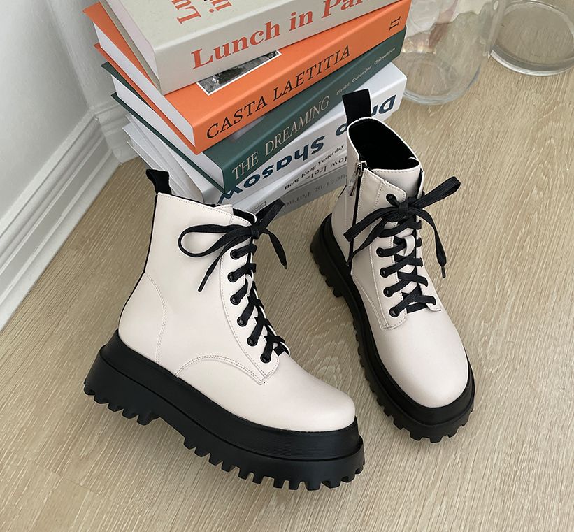  안쪽지퍼오픈 6.5cm 심플 워커 앵클부츠