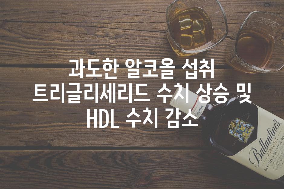 과도한 알코올 섭취 트리글리세리드 수치 상승 및 HDL 수치 감소