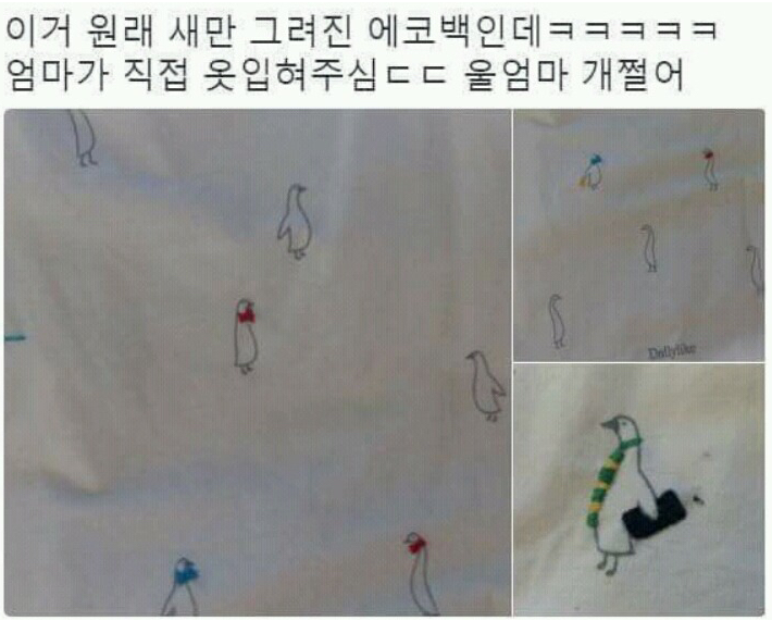  엄마가 에코백 직접 꾸며주심