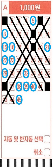 1033회 로또 lotto x자 패턴 제외수 보너스제외