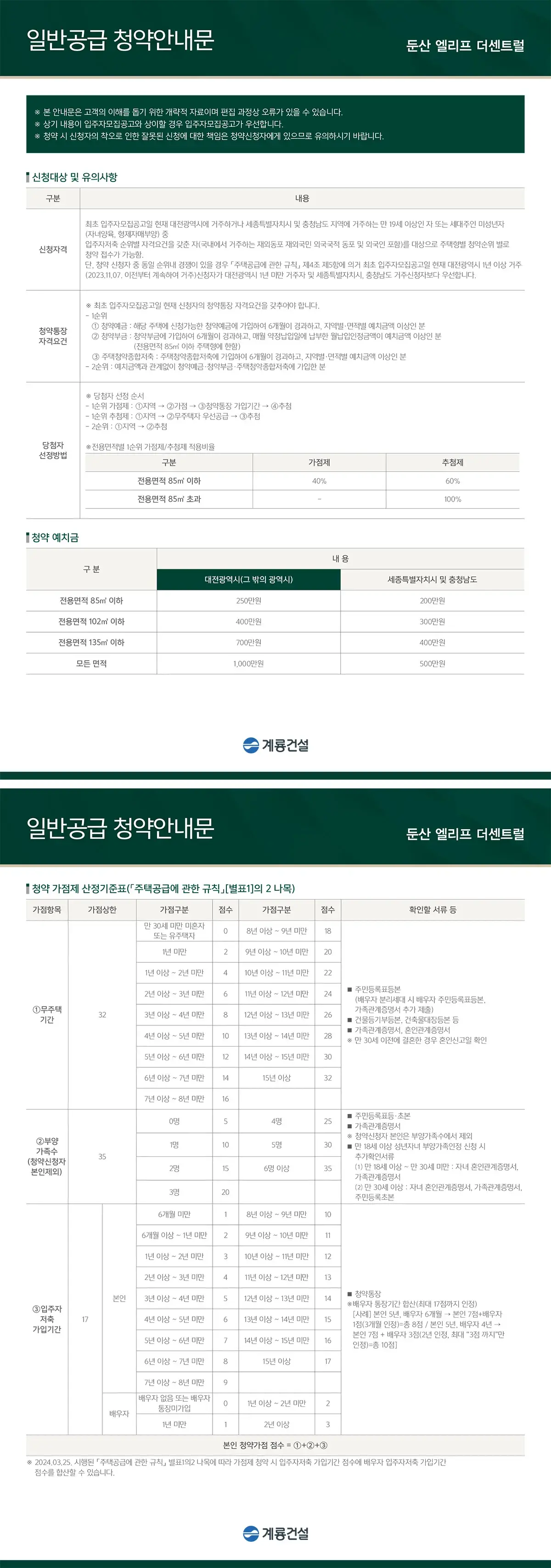둔산 엘리프 더센트럴 청약일정 분양정보 - 청약 일정, 이것만은 꼭 기억하세요! 일반공급