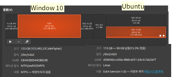  Windows 10 과 Ubuntu 20.04 설치하기