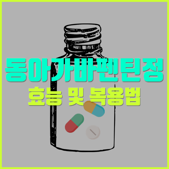  동아가바펜틴정600mg 효능 부작용 정보
