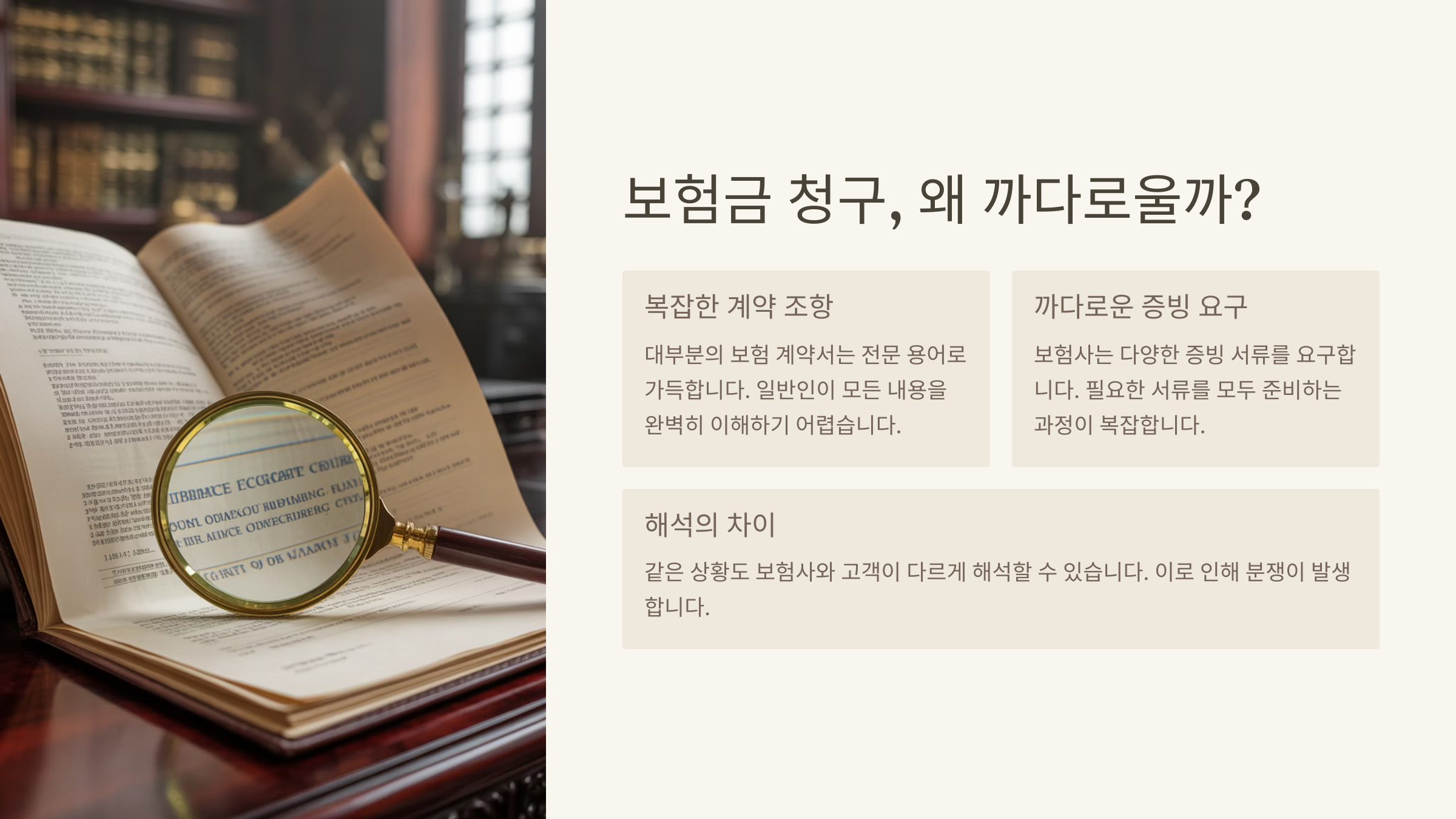 🔎 보험금 청구, 왜 까다로울까?