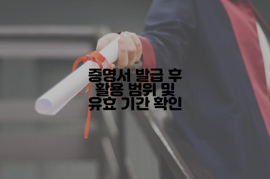 증명서 발급 후 활용 범위 및 유효 기간 확인