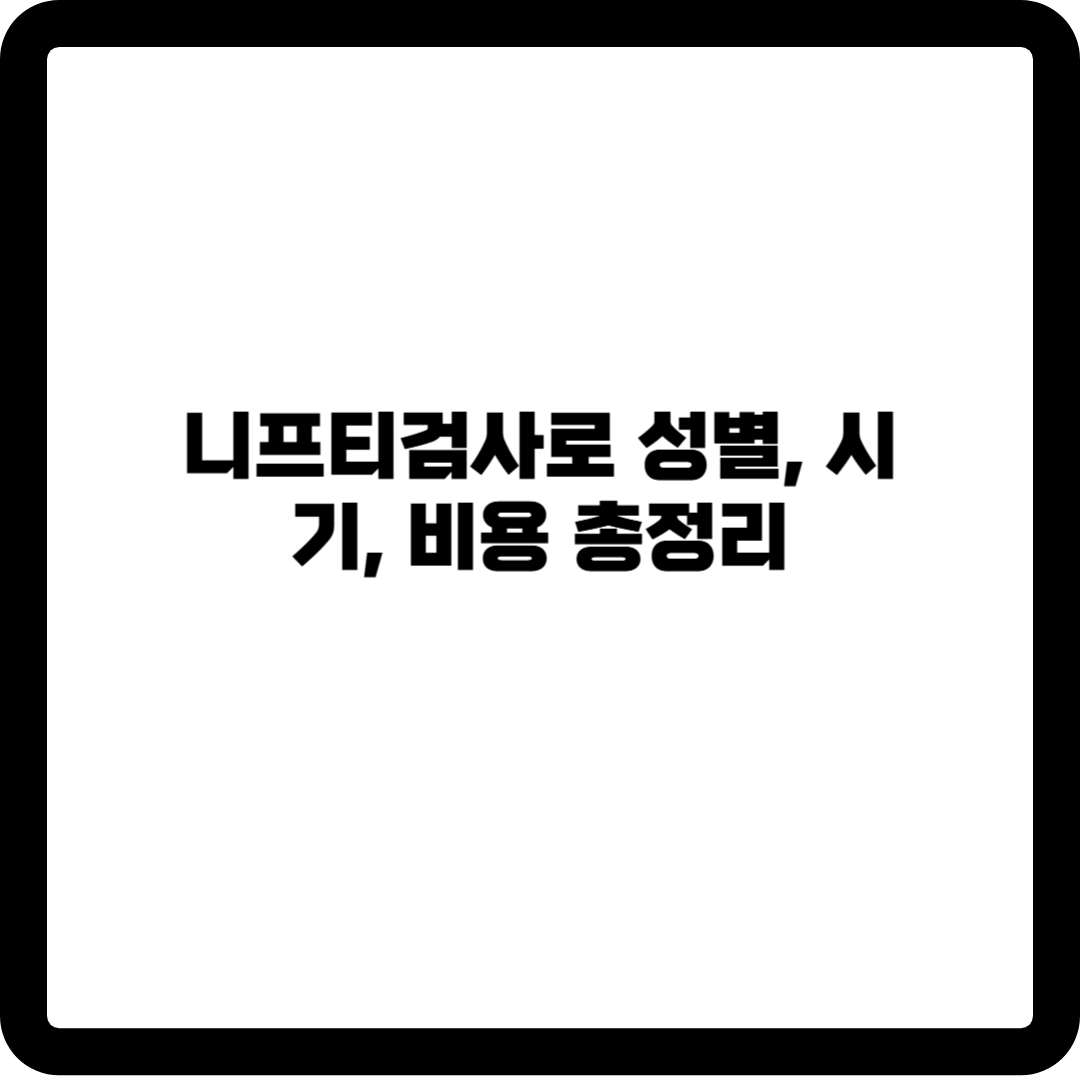 니프티검사로 성별 시기 비용 총정리