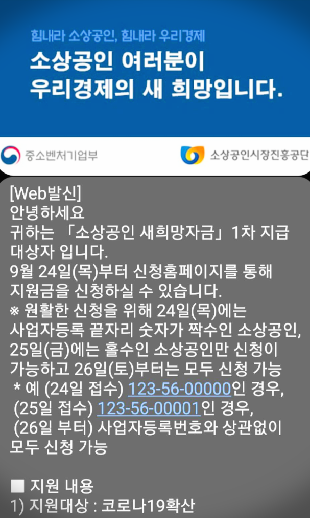  [제발 공유부탁드립니다.] 2차 재난지원금 문자 스미싱 피싱 보이스피싱 가짜 사기문자가 많으니 이글 한번 읽고 참고하도록 !!!