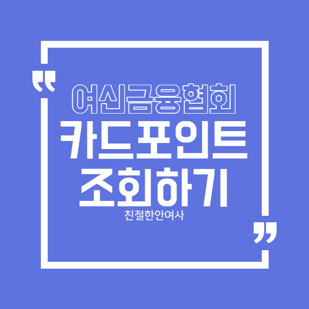  여신금융협회 카드포인트 통합조회하기