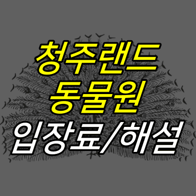 공작새-그림-위에-청주랜드-동물원-입장료-해설-글자가-적혀있다.